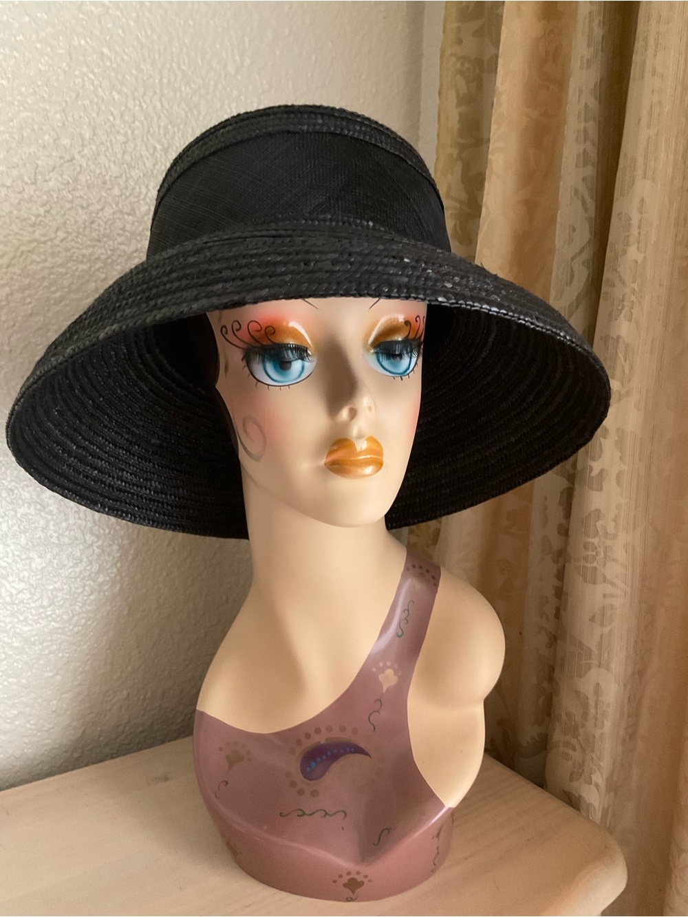 Betmar NY Classic Black Wide-Brim Straw Sun Hat - Women Accessories